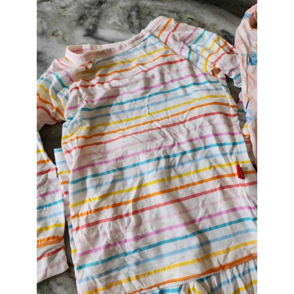 Magnetic Me 9-12 Months Pajama Set‎ 2pc Lot Rainbow Stripe Artist Cat Modal PJs